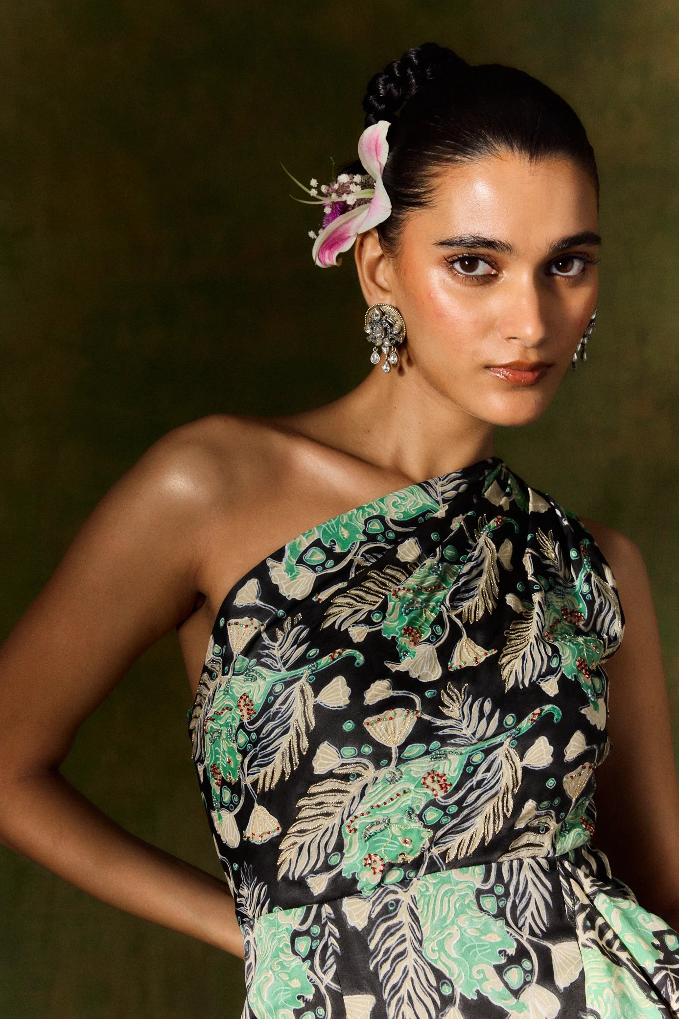 Gulsher One Shoulder Silk Dress