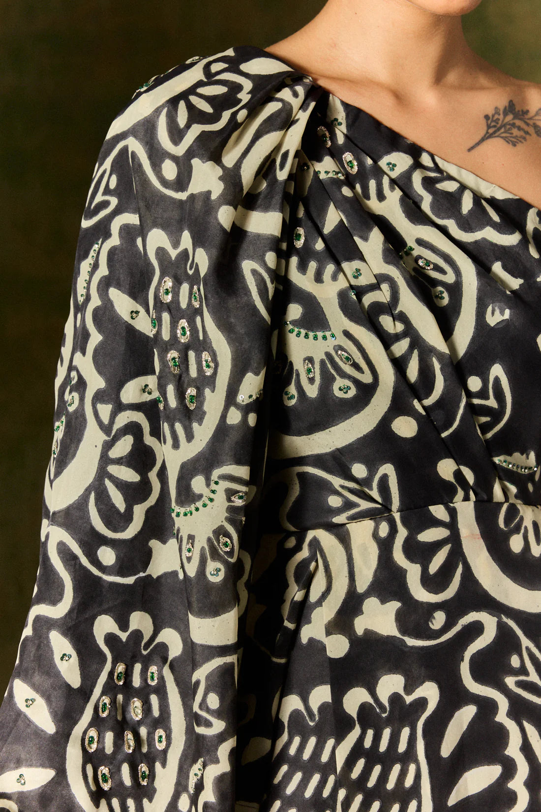 Nida Silk One Shoulder Dress