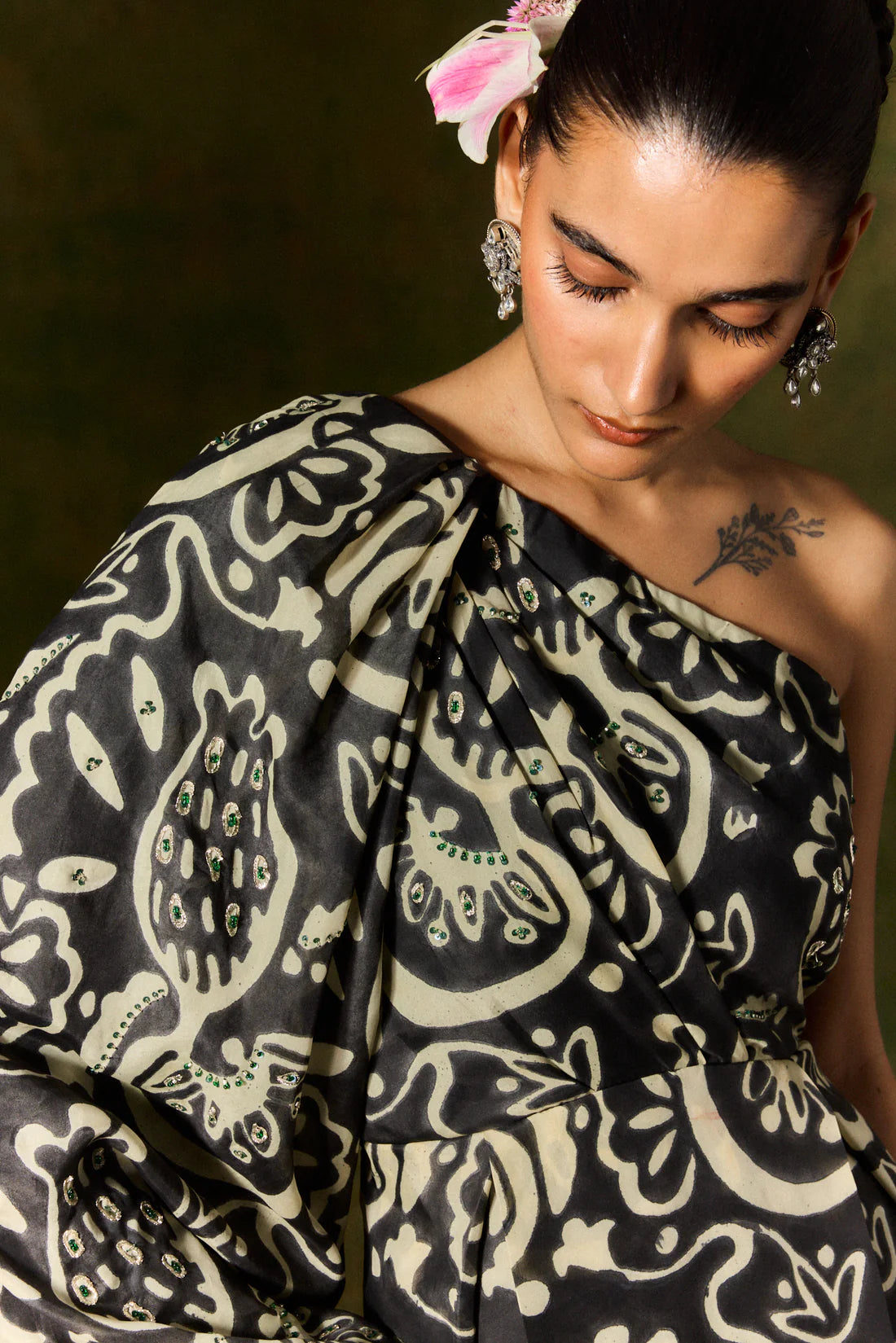 Nida Silk One Shoulder Dress