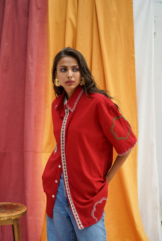 Cayenne Handloom Applique Unisex Shirt