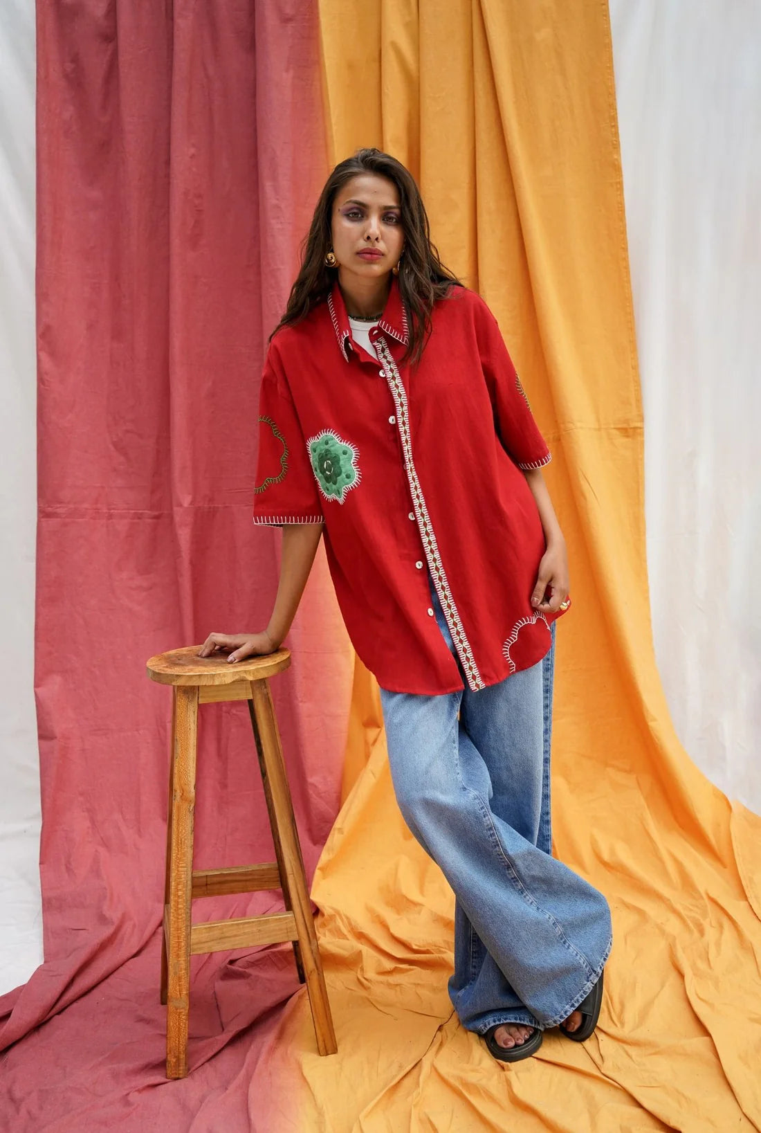 Cayenne Handloom Applique Unisex Shirt